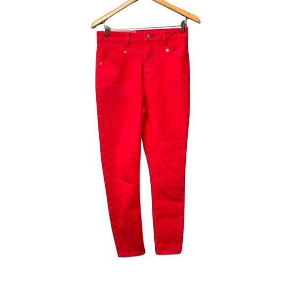 Volcom X Georgia May Jagger GMJ Collab High Rise Jegging Red Denim Jeans 26 - Picture 1 of 5